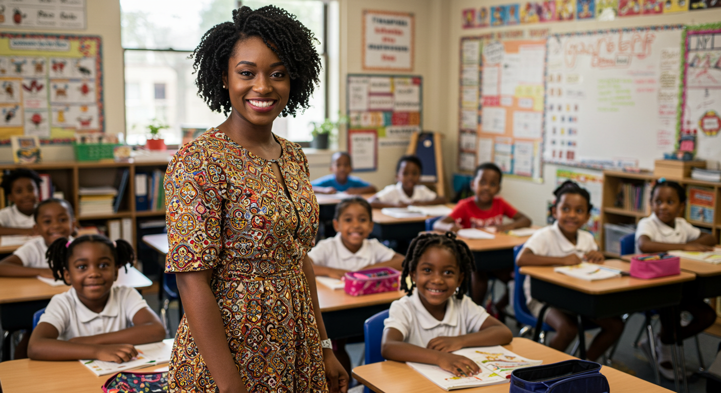 African students in classroom